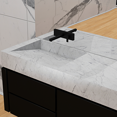 Modern Stainless Steel Sink 3D model image 1 