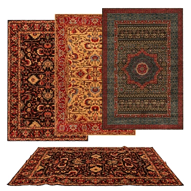 Versatile Rug Set: 6 Beautiful Options! 3D model image 1 