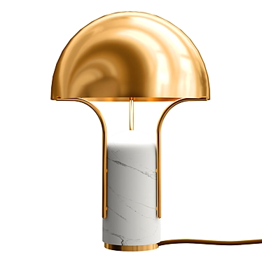 Elegant Brass and Marble Lamp 3D model image 1 