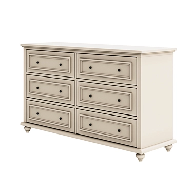 Elegant Wood Chest of Drawers 3D model image 1 