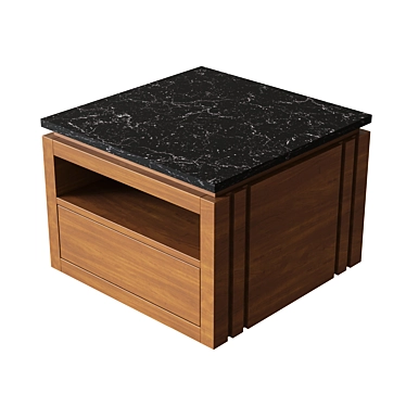 Modern Wood Bedside Table 3D model image 1 