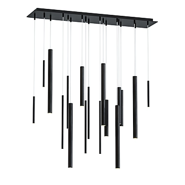 Eurofase Santana 42: Modern Black LED Pendant 3D model image 1 