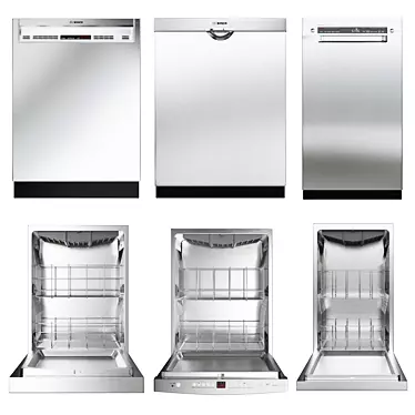 Bosch Dishwasher Collection: Sleek Stainless Steel 3D model image 1 