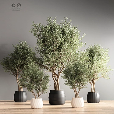 34cm Indoor Plant Stand: Stylish & Space-Saving 3D model image 1 