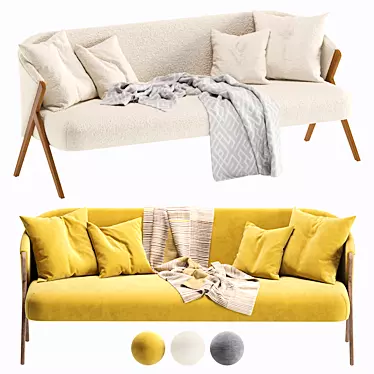 Zara Home Boucle Upholstered Sofa 3D model image 1 