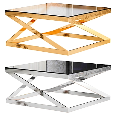 Modern Glass Top LOFT Table 3D model image 1 