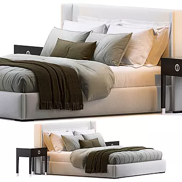Luxurious Lawson Bed 3D model image 1 
