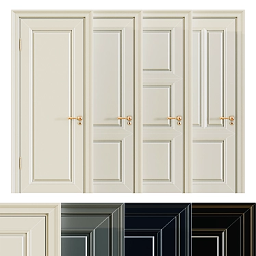 Elegant Classic Interior Doors 3D model image 1 