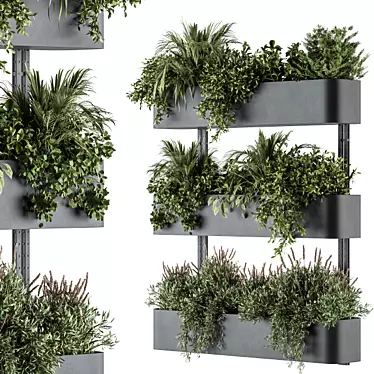 Green Oasis Box Stand - Indoor Plant Set 3D model image 1 