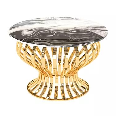 Elegant Brass Dining Table 3D model image 1 