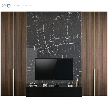 Modern TV Wall Mount Set 3D model image 1 