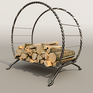 Forged Log Holder 3D model image 1 