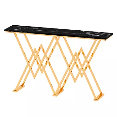 Sleek Black Narrow Console Table 3D model image 1 