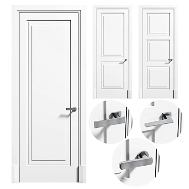 Elegant Panel Doors by Lualdi 3D model image 1 