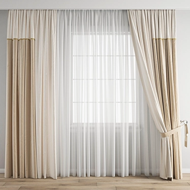 Elegant Polygonal Curtain Model 3D model image 1 