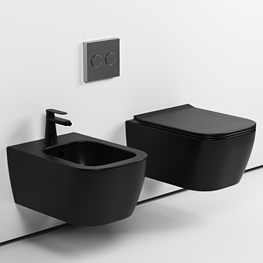 Sophisticated Schwarz Matt Bidet 3D model image 1 