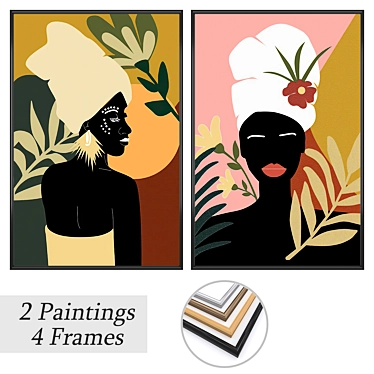 Elegant Wall Art Set with Multiple Frames 3D model image 1 