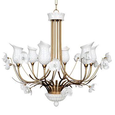 Elegant Orchidea 6-Light Chandelier 3D model image 1 