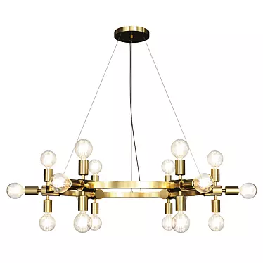 Radcliffe Round Bare Bulb Chandelier: Vintage Elegance Illuminates Any Space 3D model image 1 