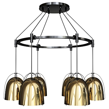 Haleigh 5-Light Cord Chandelier: Modern Elegance for Any Space 3D model image 1 