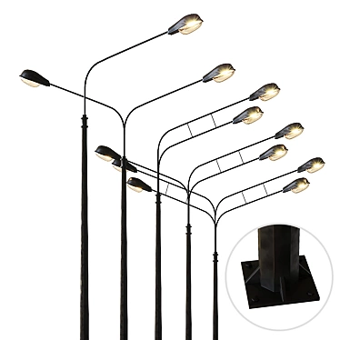 Urban Luminaire Poles 3D model image 1 