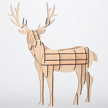 Parametric Plywood Deer 3D model image 1 