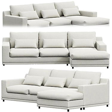 Transformable Sofa Darvin: Comfort and Versatility 3D model image 1 
