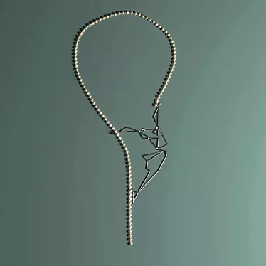 Elegant Pearl Dance Necklace 3D model image 1 