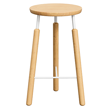 Minimalist Scandinavian Bar Stool 3D model image 1 