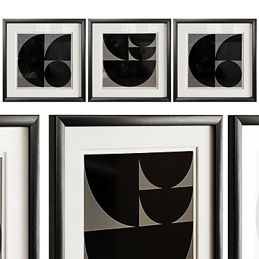 Geometric Triptych Art Prints 3D model image 1 