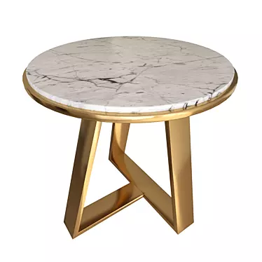 RIV 88.5050 OM: Elegant Brass and Marble Coffee Table 3D model image 1 