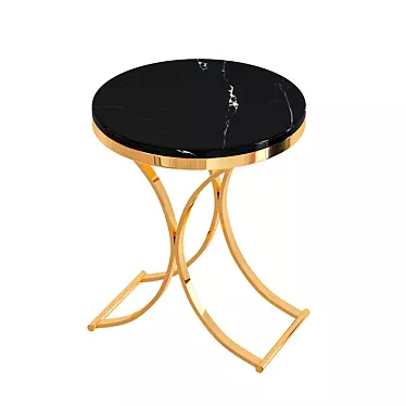Modern Black Stone Side Table 3D model image 1 
