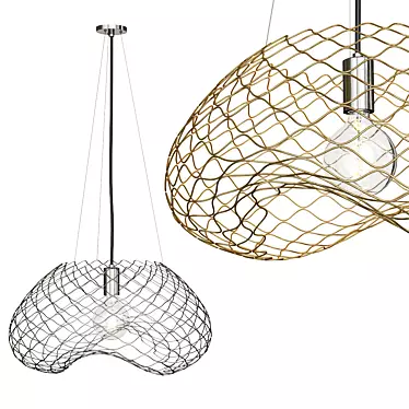 Sleek Chrome Pendant Lamp 3D model image 1 