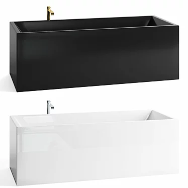 Luxury Corian Bathtub - Elegant Freestanding Design 3D model image 1 