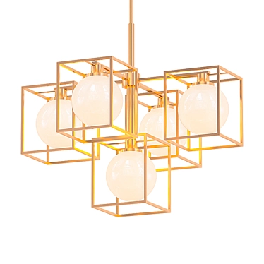 Elegant Cowen 5-Light Brushed Chandelier 3D model image 1 