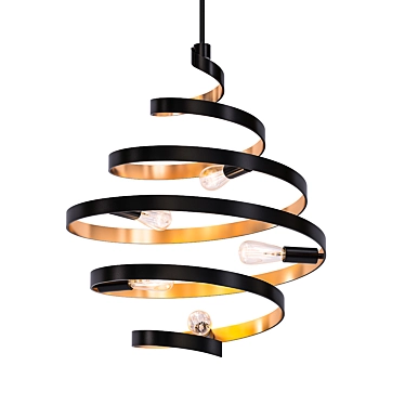 Gilded Twister Pendant Light 3D model image 1 