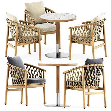 Outdoor Elegance: Ginestra Chairs & Briscola Table 3D model image 1 