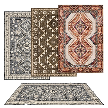 Versatile Set of 6 Designer Rugs 3D model image 1 