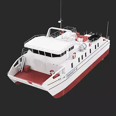 Pioneer-M: Cutting-Edge Research Catamaran 3D model image 1 