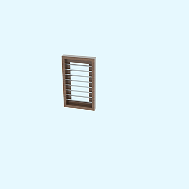 Hygloss Iroko Wood & Steel Finish Window1 3D model image 1 