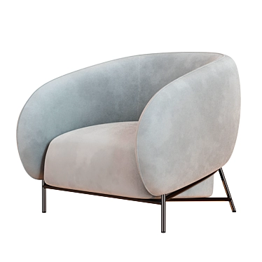 Sleek Curl Armchair: Cider Edition 3D model image 1 