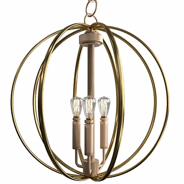 Elegant Glass Sphere Chandelier 3D model image 1 