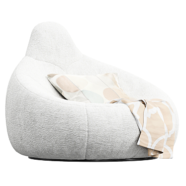 Cozy Chic: Ligne Roset Pumpkin Pouf 3D model image 1 