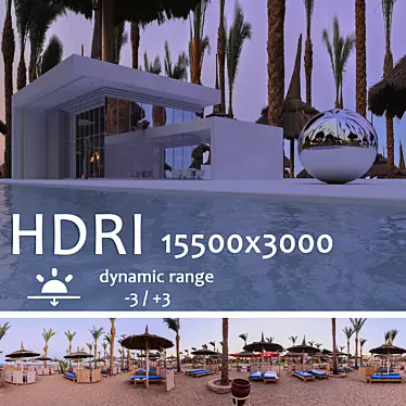 Egyptian Evening HDRI: Stunning Illumination of a Poolside Home 3D model image 1 
