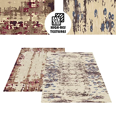 Irregular Splash Pattern Rug Set 3D model image 1 