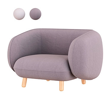 Sleek Basset Armchair: Contemporary Design 3D model image 1 