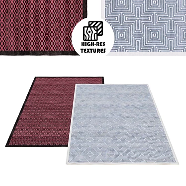 Geometric Pattern Rug Set 3D model image 1 