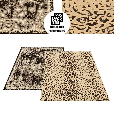 Wildlife Inspiration: Large Animal Pattern Rug 3D model image 1 