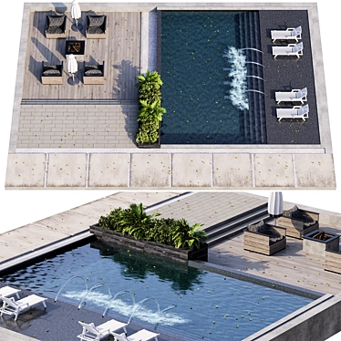 Luxury Pool 26: 3D Model for V-Ray and Corona Render 3D model image 1 