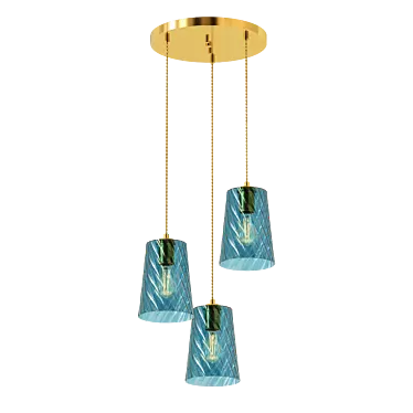 Modern Hanging Blue Azurine Lamp 3D model image 1 